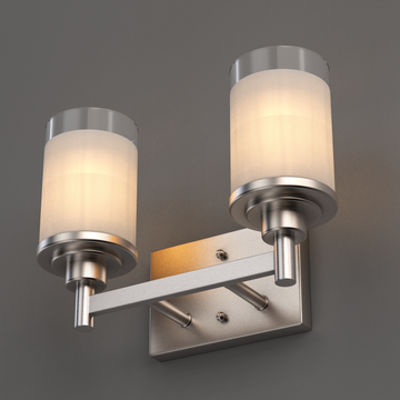 Cylinder Shape Bathroom Light Fixtures with Frosted Glass Shades, 2-Light/3-Light/4-Light, Wall Mount, Vanity Lighting