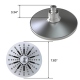 Rain Shower 2-Settings, Soft Self-Cleaning Nozzles, Brass Ball Joint With Stainless Steel Back Plate, ABS Face Plate