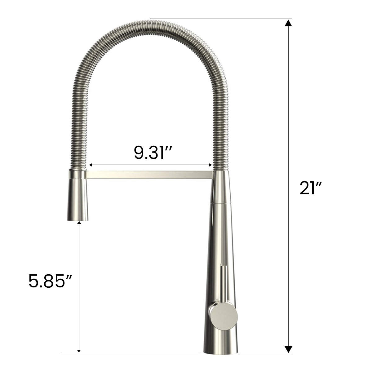 Brass Single Handle Pull Down Kitchen Faucet With Zinc Handle, Plate in Stainless