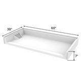 60 in. L x 30 in. W Acrylic Shower Base With Drain, Single Threshold Shower Pan - PRO