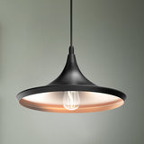 matte-black-trumpet-shaped-pendant-light