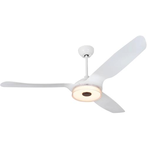 Icebreaker White/White 3 Blade Smart Ceiling Fan with Dimmable LED Light Kit Works with Remote Control, Wi-Fi apps and Voice control via Google Assistant/Alexa/Siri (Set of 2)