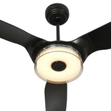 Icebreaker Black/Black 3 Blade Smart Ceiling Fan with Dimmable LED Light Kit Works with Remote Control, Wi-Fi apps and Voice control via Google Assistant/Alexa/Siri