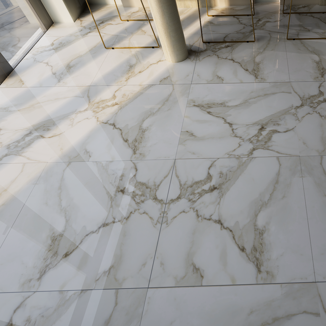 24 X 24 In La Marca Calacatta Polished Rectified Glazed Porcelain