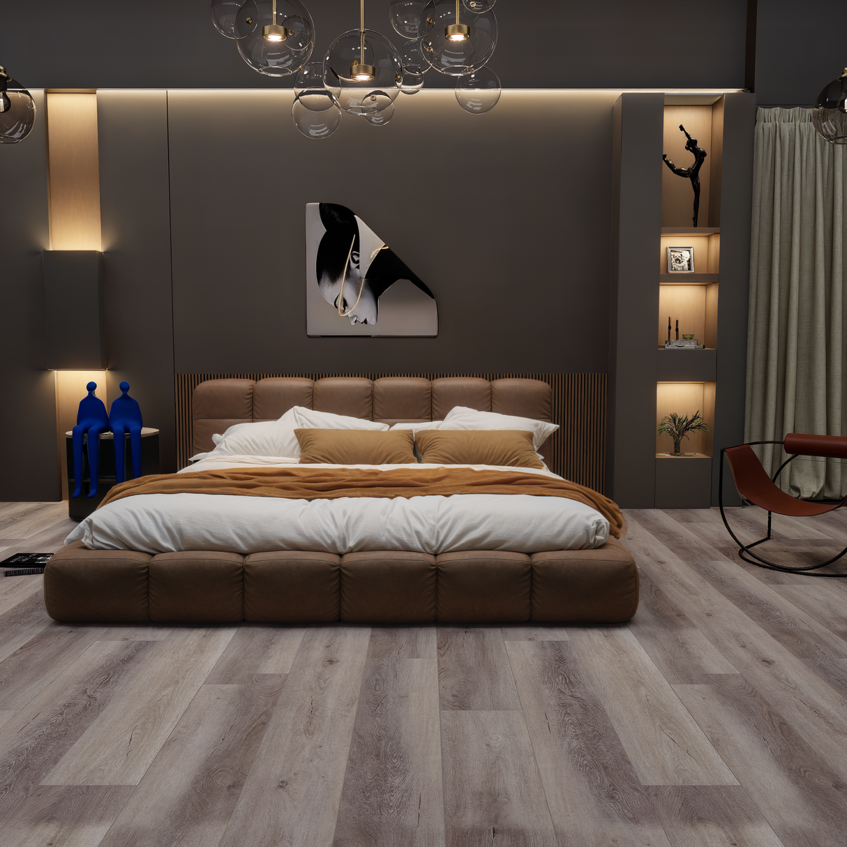 Luxury Vinyl Plank Flooring, Hang Ten, 9" x 72" x 5.5mm, 20 mil Wear Layer- Riptide-II Collection