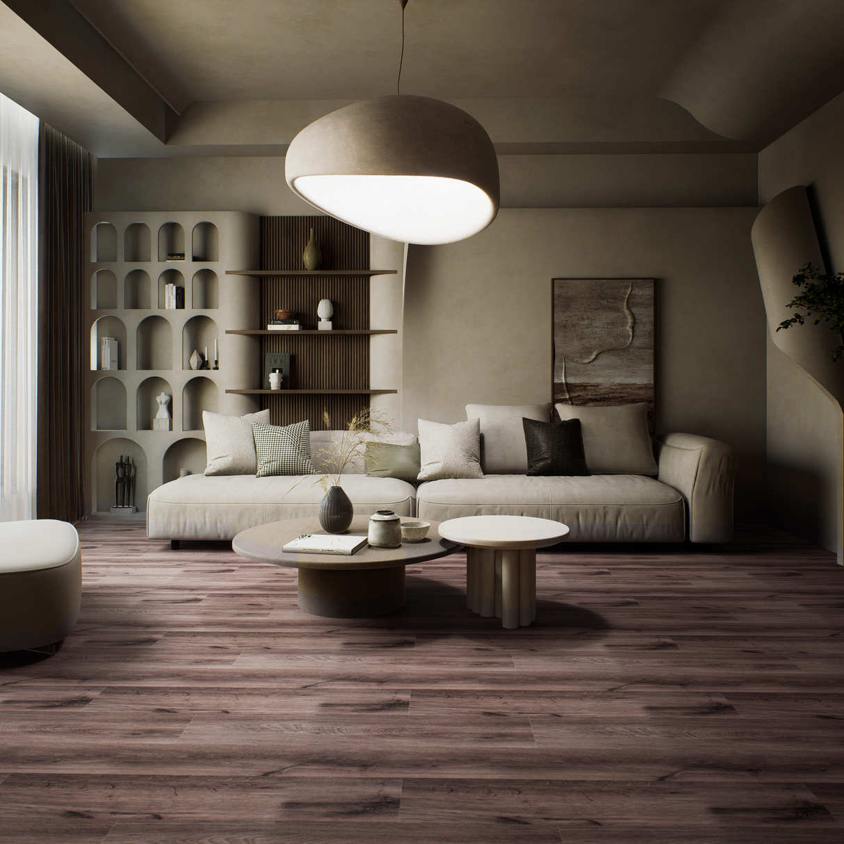 SPC Flooring -  Click Lock Floating - Autumn Accent - 7" x 48" x 6mm -  20 mil Wear Layer - Versa  Collections (23.64SQ FT/ CTN)