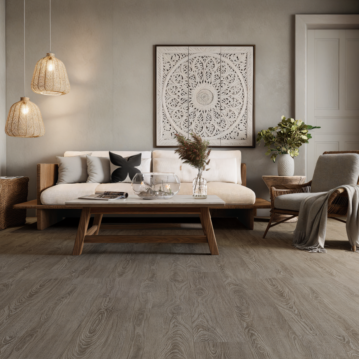 Luxury Vinyl Plank Flooring, Bronze Wood, 7" x 48" x 5.5mm, 20 mil Wear Layer- Versailles Collection