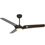 Innovator Black/Dark Wood Pattern/Wood 3 Blade Smart Ceiling Fan with Dimmable LED Light Kit Works with Remote Control, Wi-Fi apps and Voice control via Google Assistant/Alexa/Siri