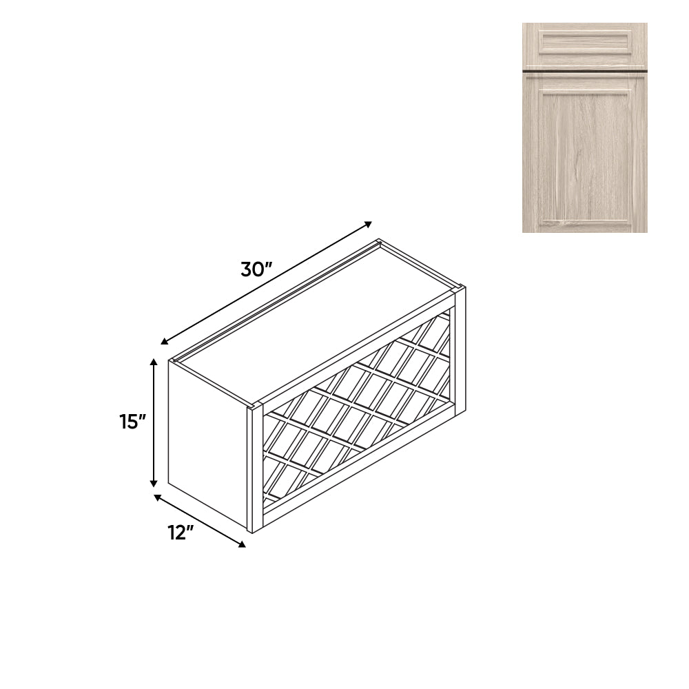 RTA - Elegant Shaker Ivory - Wine Rack - 30"W x 15"H x 12"D