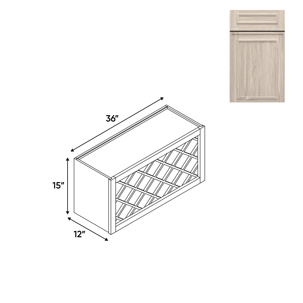 RTA - Elegant Shaker Ivory - Wine Rack - 36"W x 15"H x 12"D