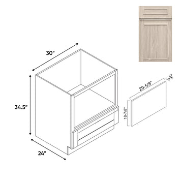 RTA - Elegant Shaker Ivory - Base Microwave Cabinet - 30