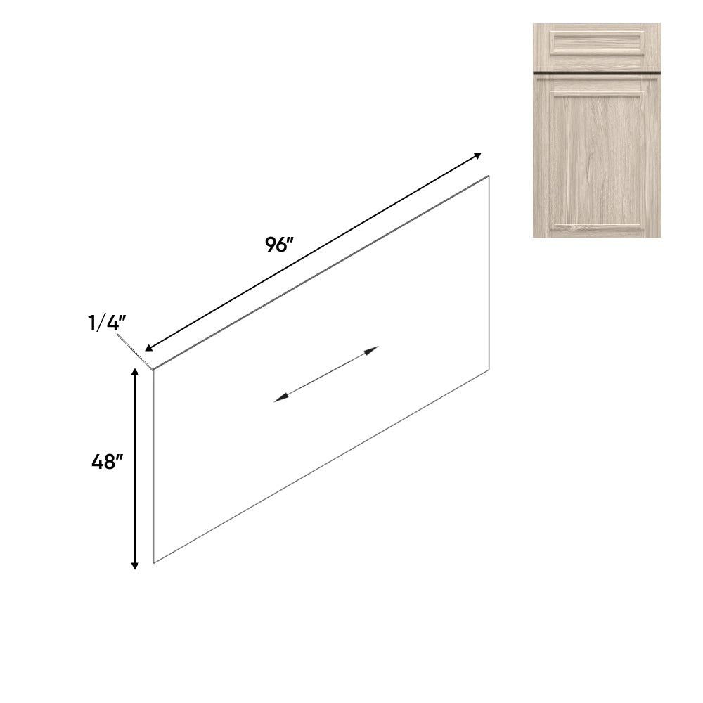 RTA - Elegant Shaker Ivory - 96"W x 48"H - Base Panel Skin Single Side Finished