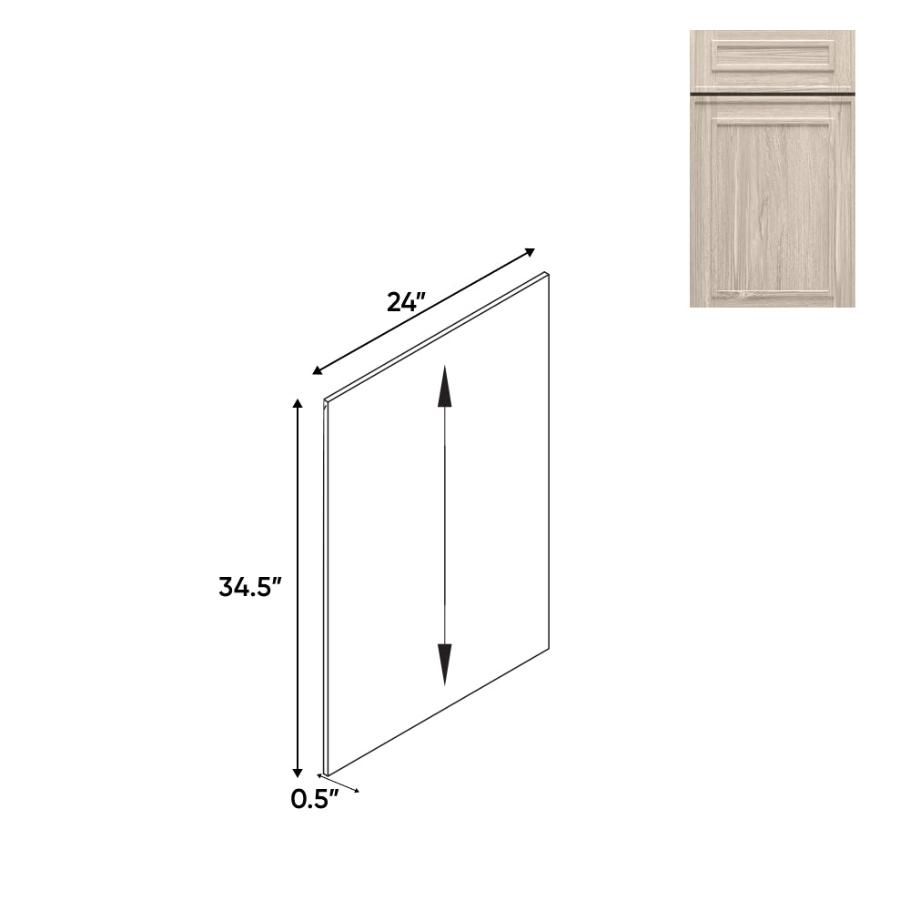 RTA - Elegant Shaker Ivory - Plywood Panel Only - 24"W x 34.5"H x 0.5"D