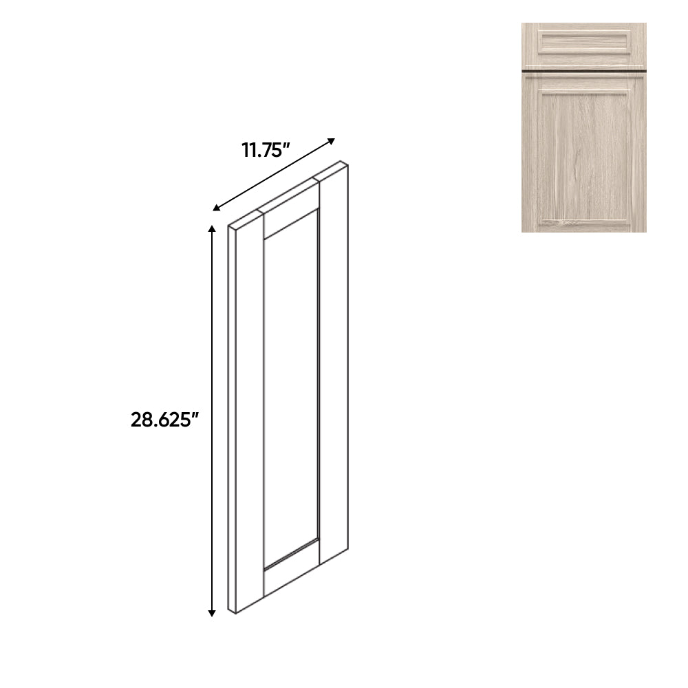 RTA - Elegant Shaker Ivory - 11.75"W x 28.62"H - Matching Wall End Panel