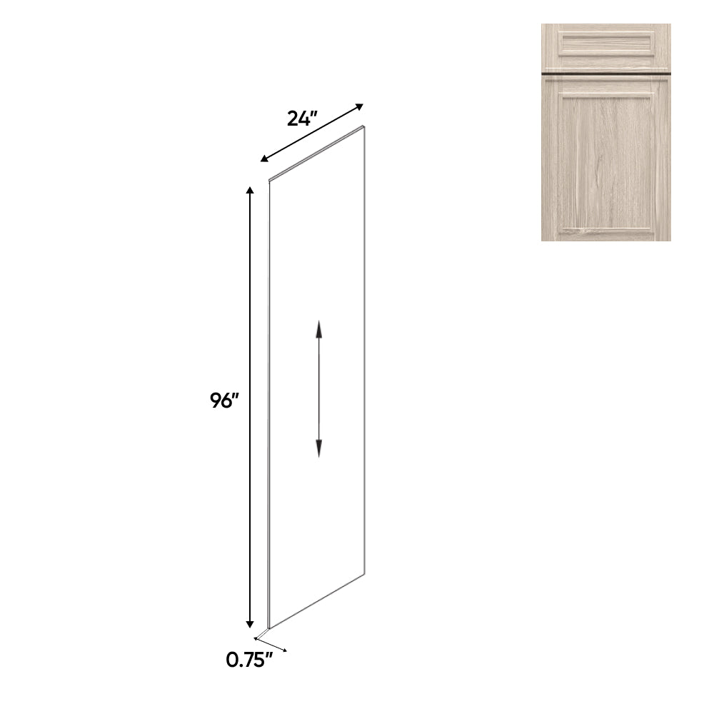 RTA - Elegant Shaker Ivory - Refrigerator End Panel - 96"L x 24"W x 0.5"D