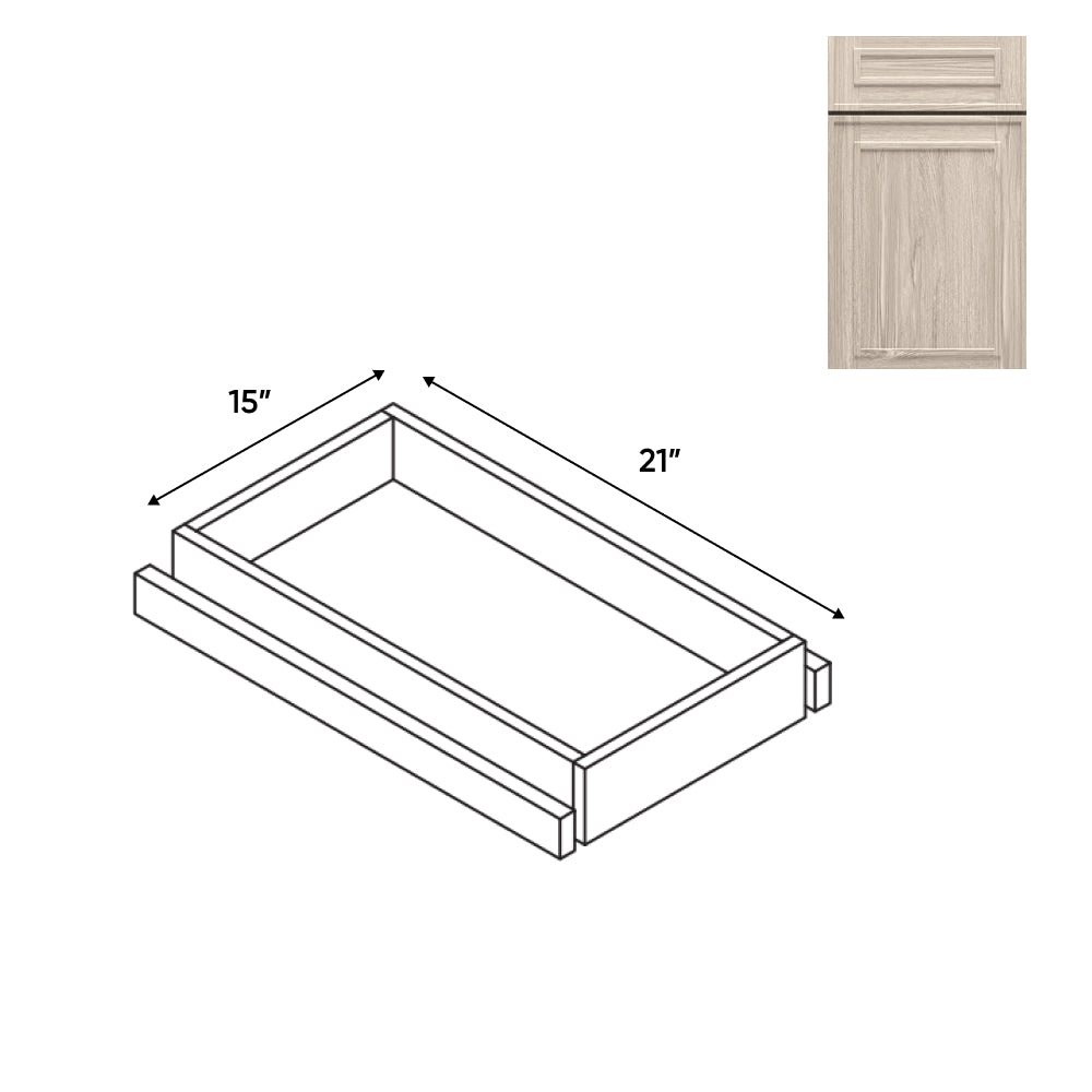 RTA - Elegant Shaker Ivory - Base Roll Out Tray - 11"W x 4.25"H x 21"D