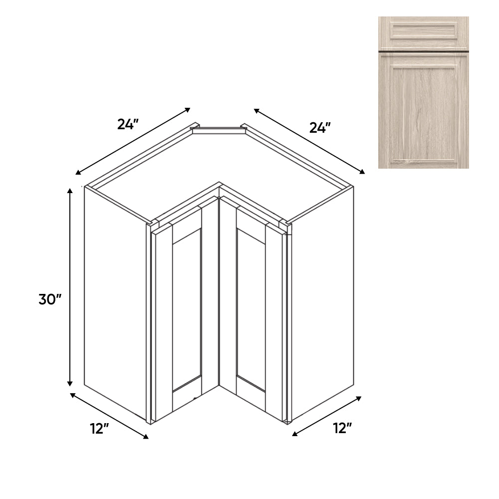 RTA - Elegant Shaker Ivory - Wall Easy Reach Cabinet - 24"W x 30"H x 12"D