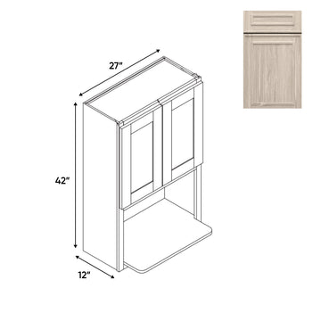 RTA - Elegant Shaker Ivory - Microwave Wall Cabinets with 2 Door 1 Shelf - 27