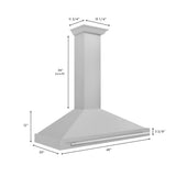 ZLINE 48 in. Convertible Fingerprint Resistant DuraSnow® Stainless Steel Range Hood with Stainless Steel Handle (KB4SNX-48)