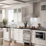 ZLINE 24 in. 2.8 cu. ft. Legacy Dual Fuel Range with Gas Cooktop and Electric Convection Oven in Satin Stainless Steel with 4 Brass Burners (RAS-SN-BR-24)