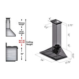 ZLINE 24" Convertible Vent Wall Mount Range Hood in Stainless Steel with Crown Molding (KBCRN-24)