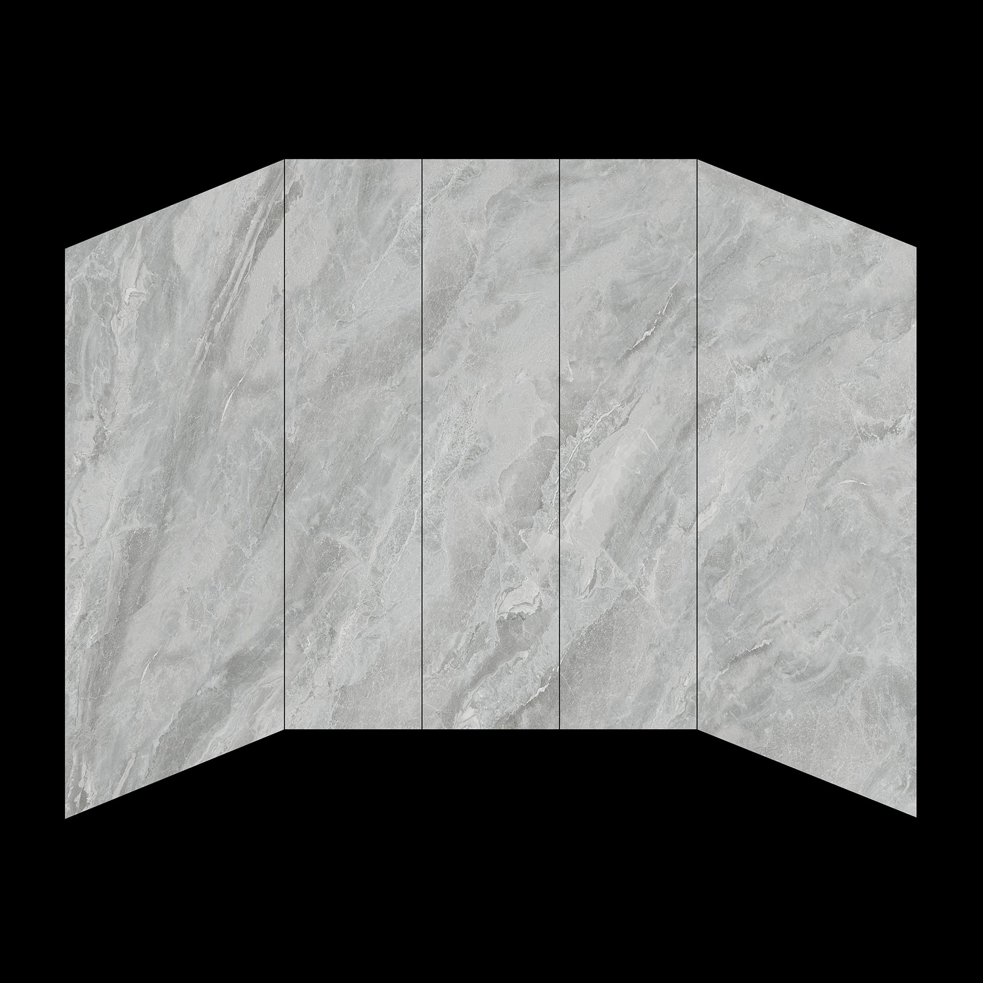 Ivanees 60"W x 32"D x 84"H - Armani grey Polished Shower Wall System (5-Piece)