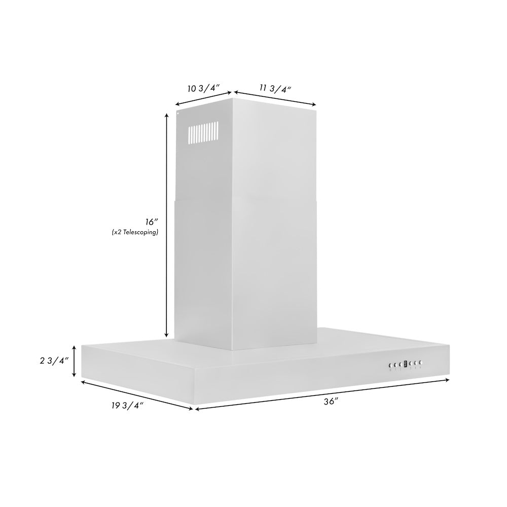 ZLINE 36" Convertible Vent Wall Mount Range Hood in Stainless Steel (KE-36)