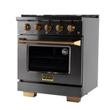 KUCHT Gemstone Professional 30 in. 4.2 cu. ft. Natural Gas Range with Sealed Burners and Convection Oven in Titanium Stainless Steel