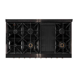 KUCHT Gemstone Professional 48 in. 6.7 cu. ft. Dual Fuel Range for Propane Gas with Sealed Burners, Griddle/Grill and Two Ovens - One Convection - in Titanium Stainless Steel