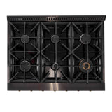 KUCHT Gemstone Professional 36 in. 5.2 cu. ft. Propane Gas Range with Sealed Burners and Convection Oven in Titanium Stainless Steel