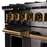 KUCHT Gemstone Professional 48 in. 6.7 cu. ft. Dual Fuel Range for Propane Gas with Sealed Burners, Griddle/Grill and Two Ovens - One Convection - in Titanium Stainless Steel