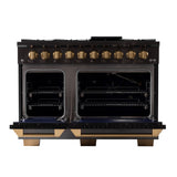 KUCHT Gemstone Professional 48 in. 6.7 cu. ft. Dual Fuel Range for Propane Gas with Sealed Burners, Griddle/Grill and Two Ovens - One Convection - in Titanium Stainless Steel