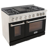 KUCHT Professional 48 in. 6.7 cu. ft. Natural Gas Range with Sealed Burners, Grill / Griddle and Two Ovens - One Convection
