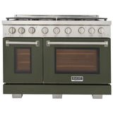 KUCHT Professional 48 in. 6.7 cu. ft. Propane Gas Range with Sealed Burners, Griddle and Two Ovens - One Convection