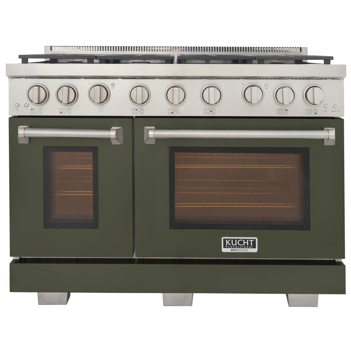 KUCHT Professional 48 in. 6.7 cu. ft. Natural Gas Range with Sealed Burners, Grill / Griddle and Two Ovens - One Convection