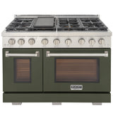KUCHT Professional 48 in. 6.7 cu. ft. Propane Gas Range with Sealed Burners, Griddle and Two Ovens - One Convection