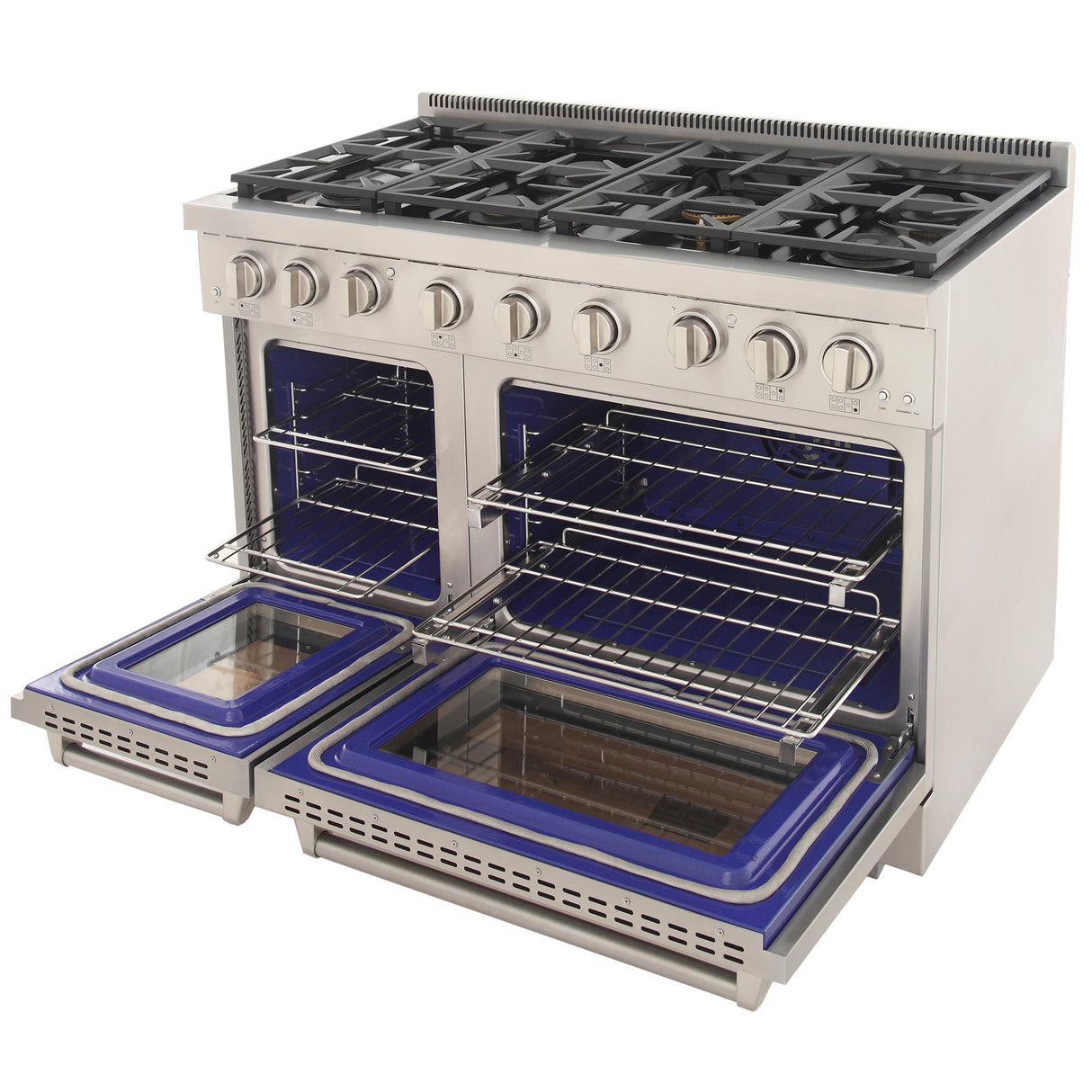 KUCHT Professional 48 in. 6.7 cu. ft. Propane Gas Range Two Ovens - One Convection - with True Simmer Burners