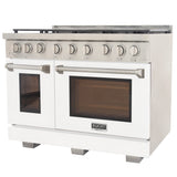 KUCHT Professional 48 in. 6.7 cu. ft. Natural Gas Range Two Ovens - One Convection - with True Simmer Burners