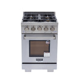 KUCHT Professional 24 in. 2.5 cu. ft. Gas Range and Convection Oven in Stainless Steel with True Simmer Burners