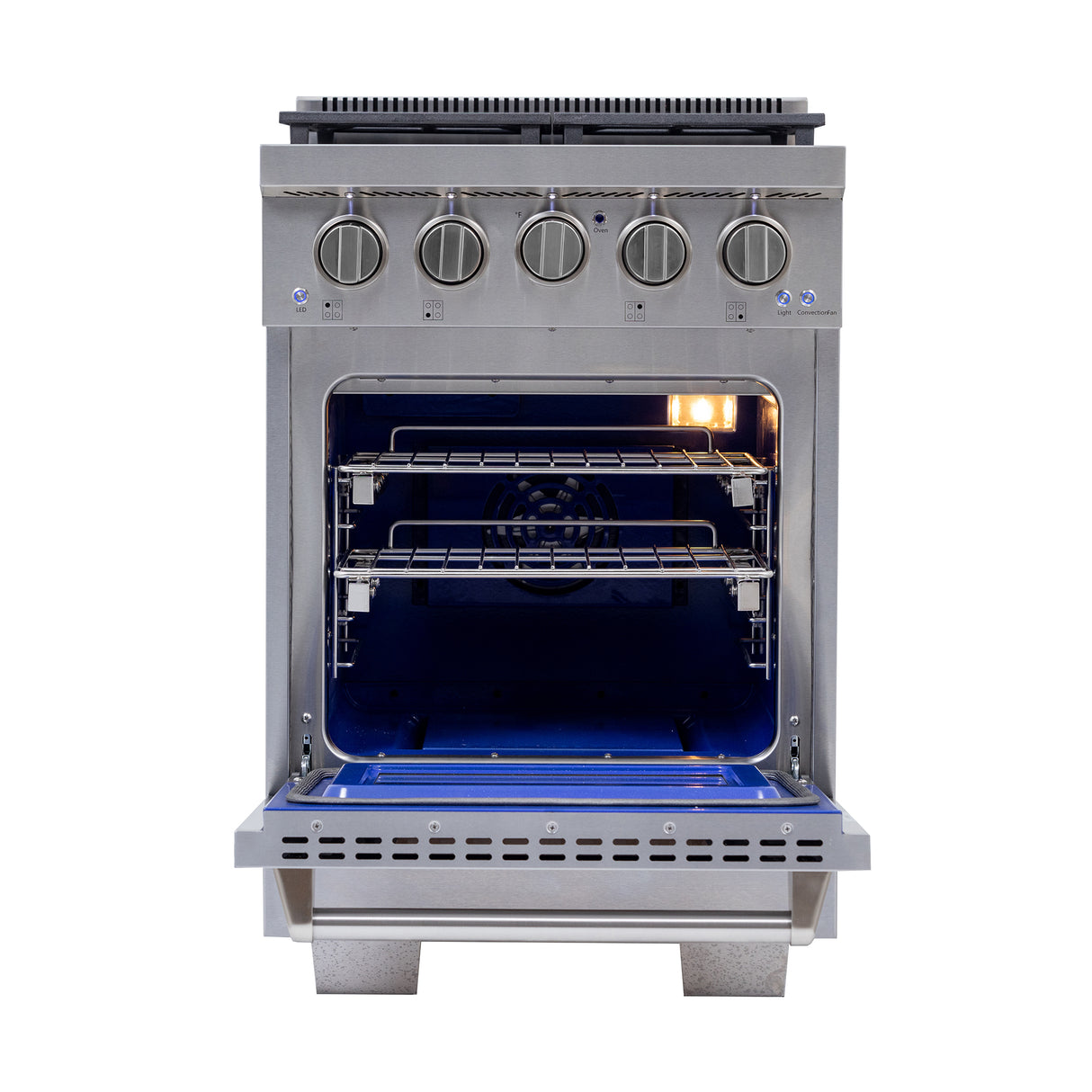 KUCHT Professional 24 in. 2.5 cu. ft. Gas Range and Convection Oven in Stainless Steel with True Simmer Burners