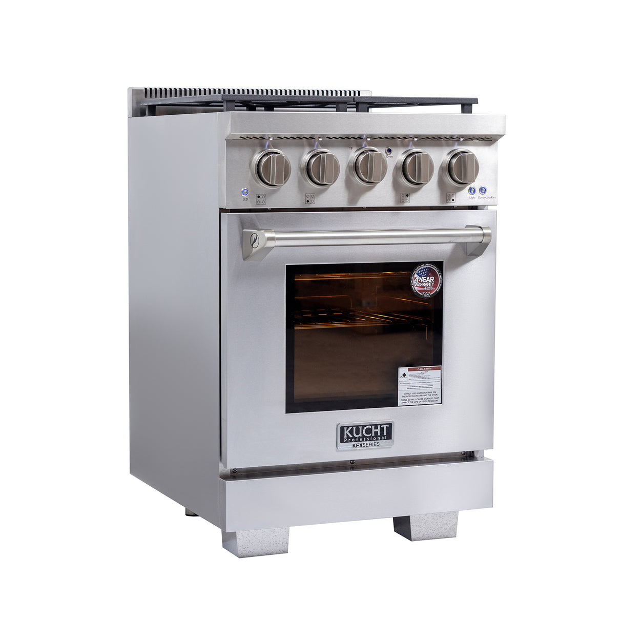 KUCHT Professional 24 in. 2.5 cu. ft. Gas Range and Convection Oven in Stainless Steel with True Simmer Burners