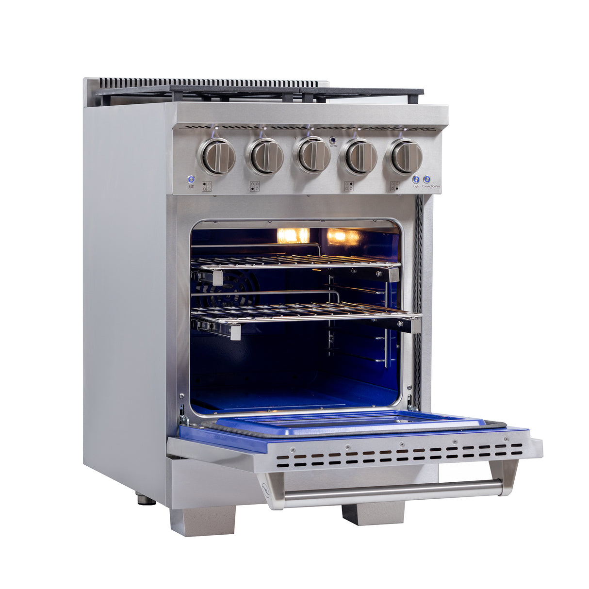 KUCHT Professional 24 in. 2.5 cu. ft. Gas Range and Convection Oven in Stainless Steel with True Simmer Burners