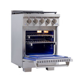 KUCHT Professional 24 in. 2.5 cu. ft. Gas Range and Convection Oven in Stainless Steel with True Simmer Burners