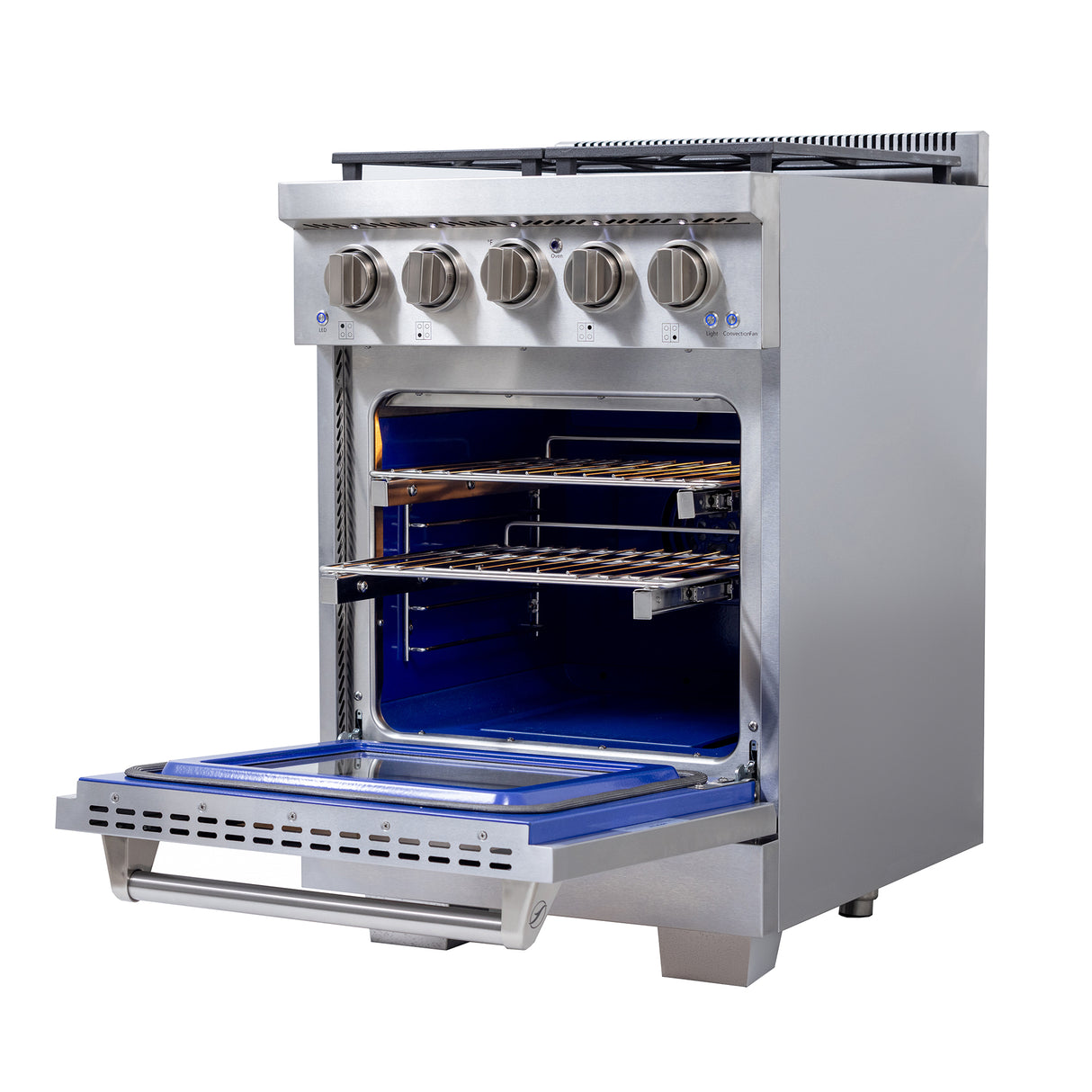 KUCHT Professional 24 in. 2.5 cu. ft. Gas Range and Convection Oven in Stainless Steel with True Simmer Burners
