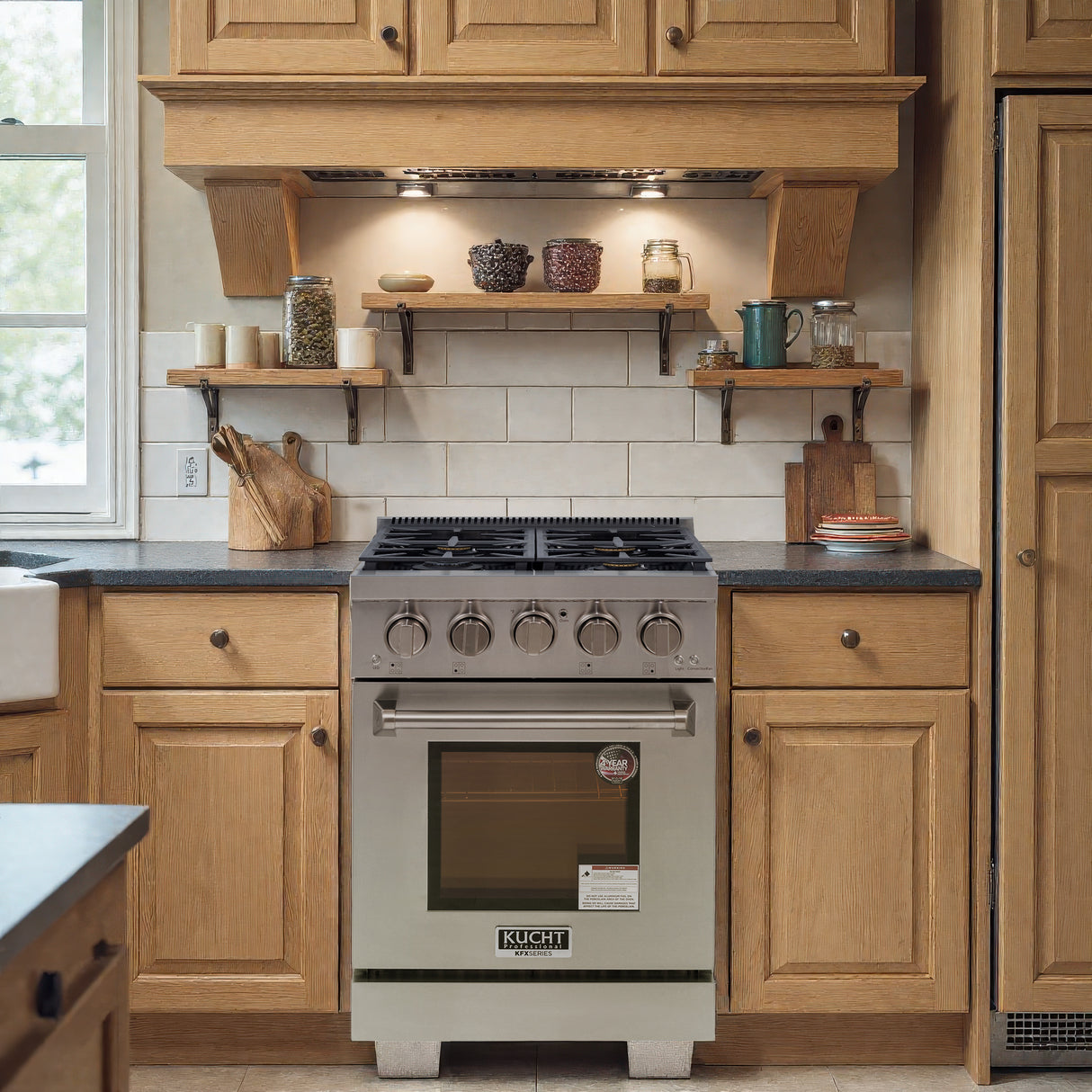 KUCHT Professional 24 in. 2.5 cu. ft. Gas Range and Convection Oven in Stainless Steel with True Simmer Burners
