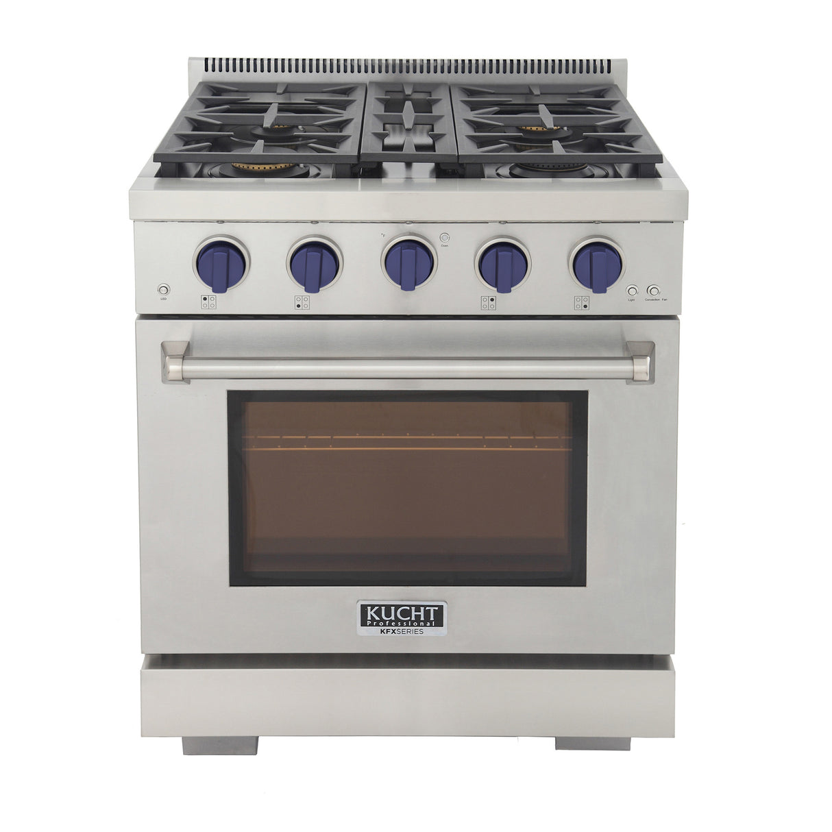 KUCHT Professional 30 in. 4.2 cu. ft. Propane Gas Range with Sealed Burners and Convection Oven in Stainless Steel With Knobs