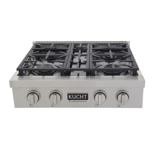 KUCHT Professional 30 in. Propane Gas Range Top with Sealed Burners in Stainless Steel