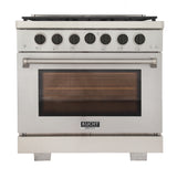 KUCHT Professional 36 in. 5.2 cu. ft. Propane Gas Range with Sealed Burners and Convection Oven in Stainless Steel With Knobs