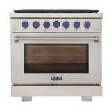 KUCHT Professional 36 in. 5.2 cu. ft. Propane Gas Range with Sealed Burners and Convection Oven in Stainless Steel With Knobs