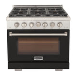 KUCHT Professional 36 in. 5.2 cu. ft. Propane Gas Range and Convection Oven with True Simmer Burners